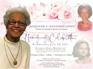 Jacqueline E. A. Lawson_Celebration of Life @ Greater Glory Ministries - Church of God in Christ